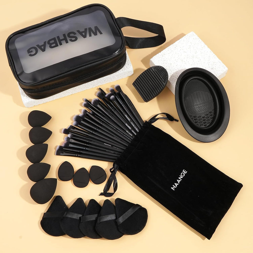 MAANGE Juego de 41 brochas de maquillaje de alta calidad, sintética...