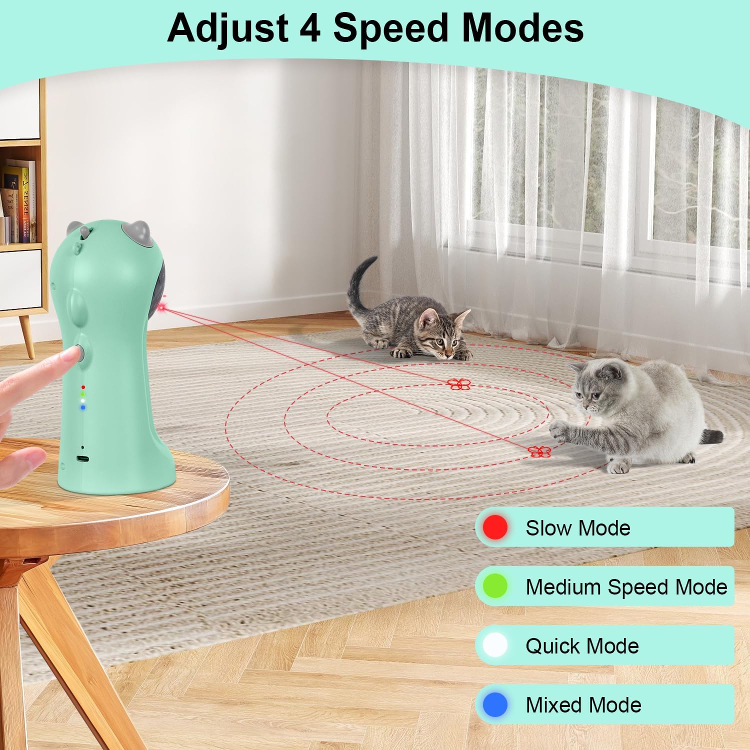 TBTeek Juguete para gatos, automático, activado por movimiento, rec...