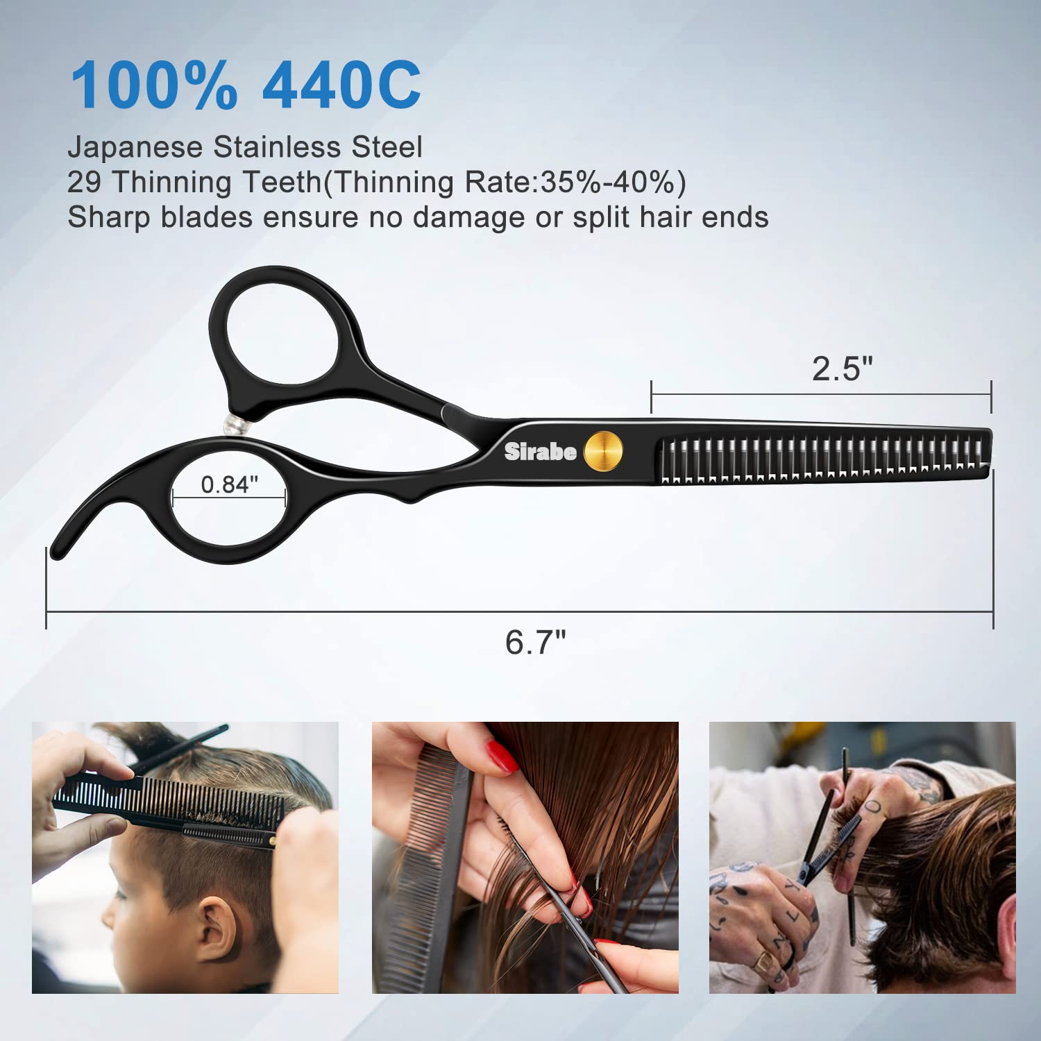 Sirabe Juego de 10 tijeras de corte de cabello, kit profesional de...