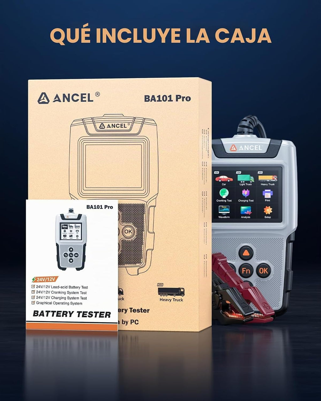 ANCEL BA101PRO - Probador de batería para automóvil, camión, SUV, R...