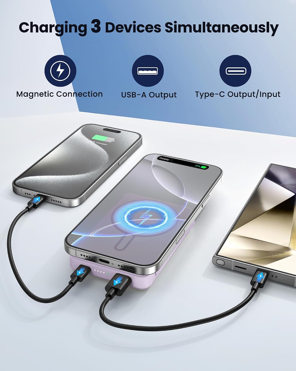 COOAV para Magsafe Batería de 12000mAh Banco de Energía Magnético C...