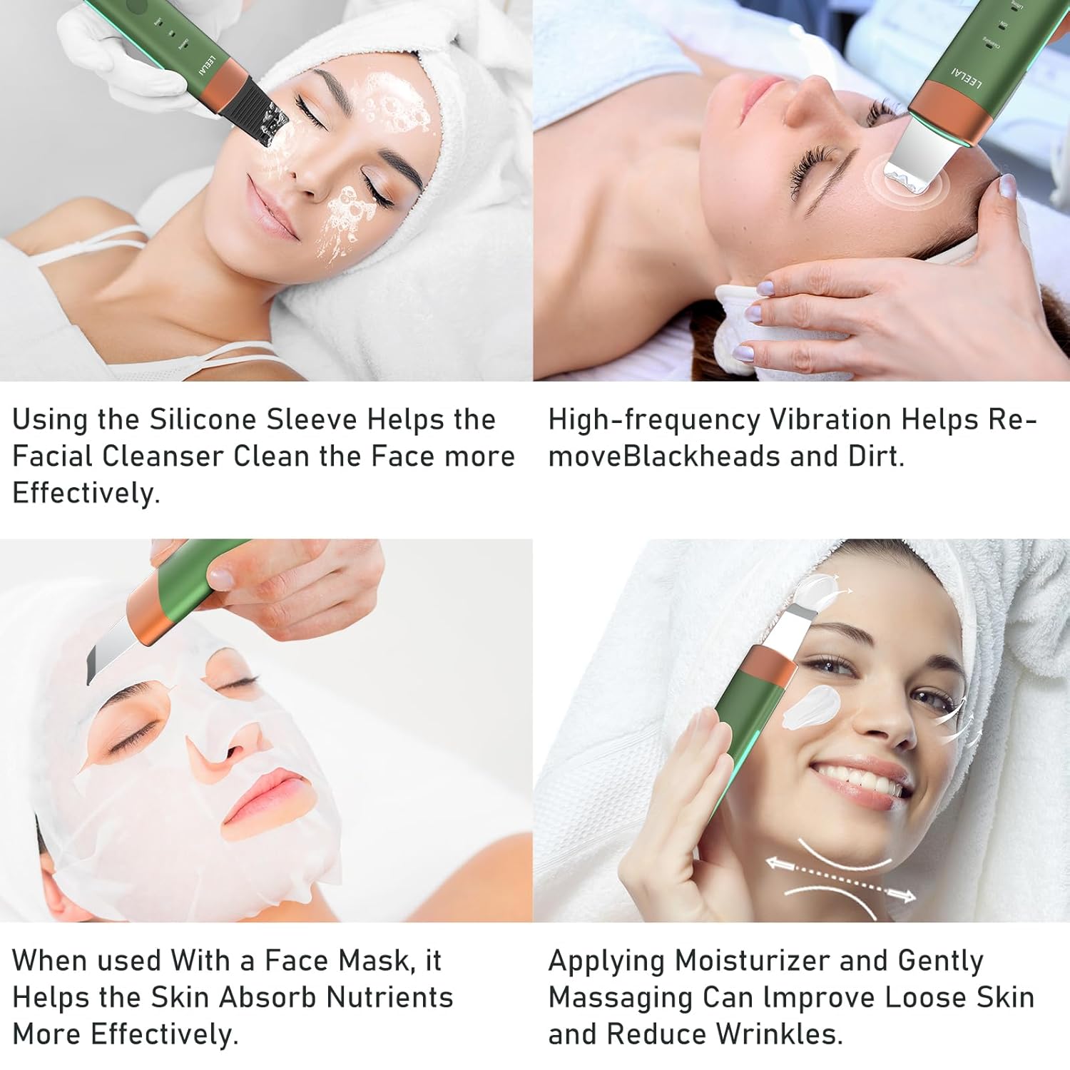 LEELAI Espátula facial limpiador facial profesional impermeable par...