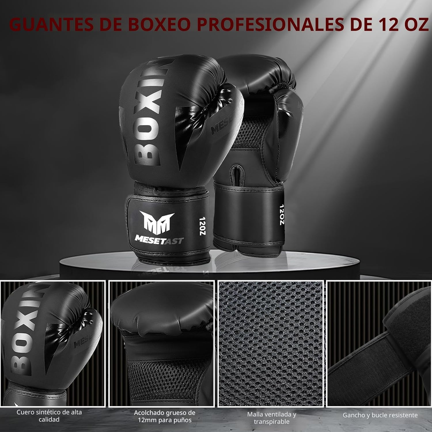 Saco de boxeo Mesetast para adultos, juego de saco de boxeo pesado...