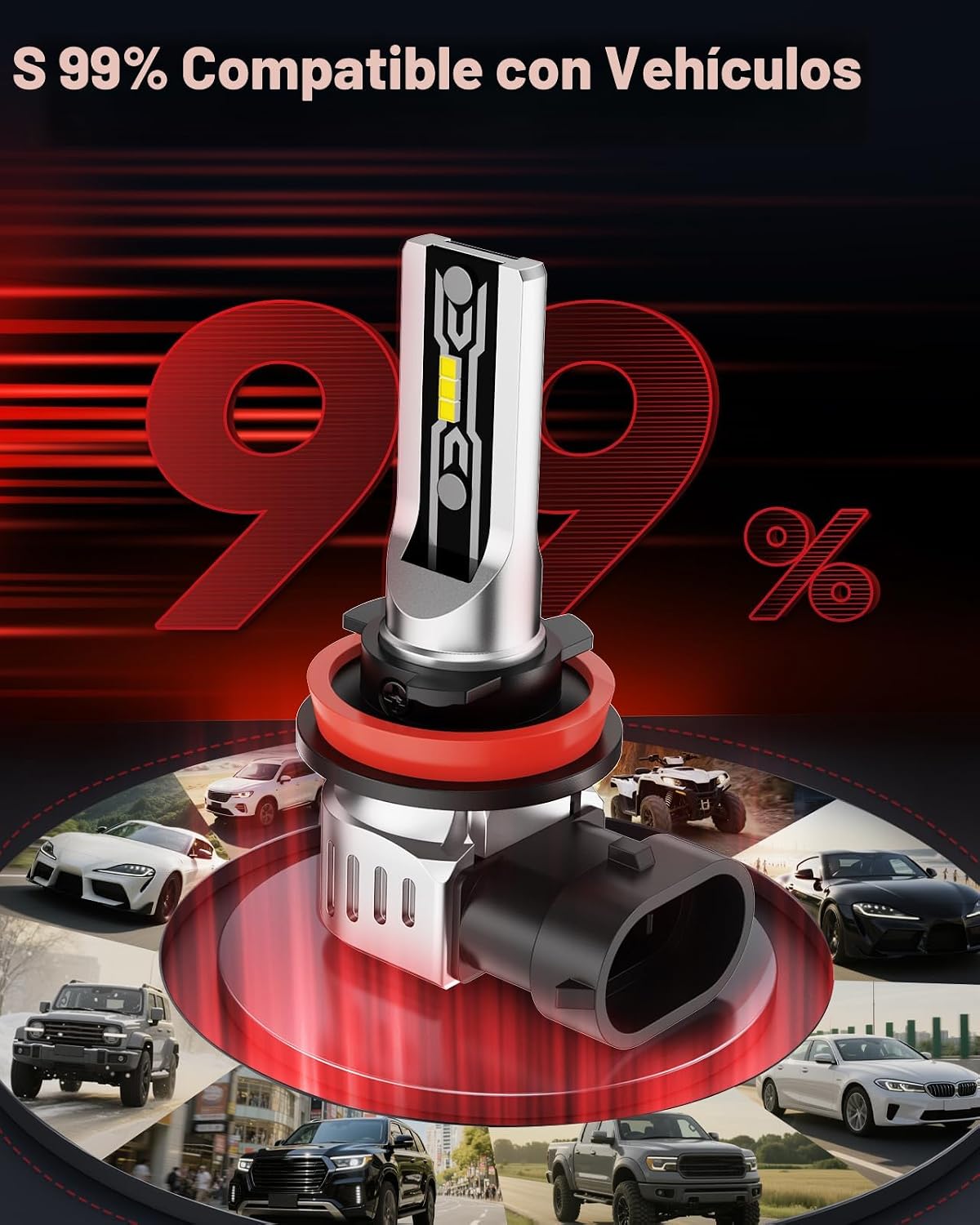 Torchbeam Bombilla antiniebla LED H11\/H16\/H8, 12000 lúmenes mejor...