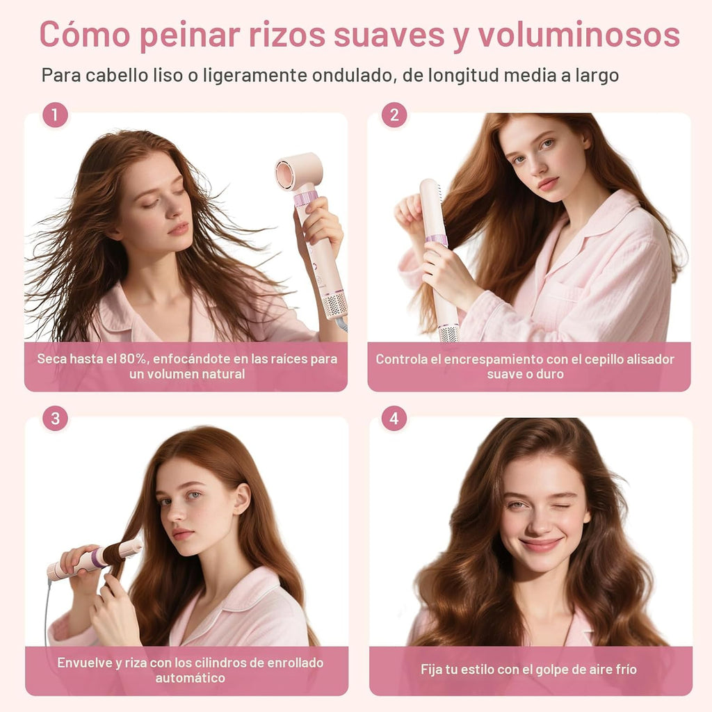 SweetCradle Estilizador de cabello 6 en 1, juego de cepillos secado...