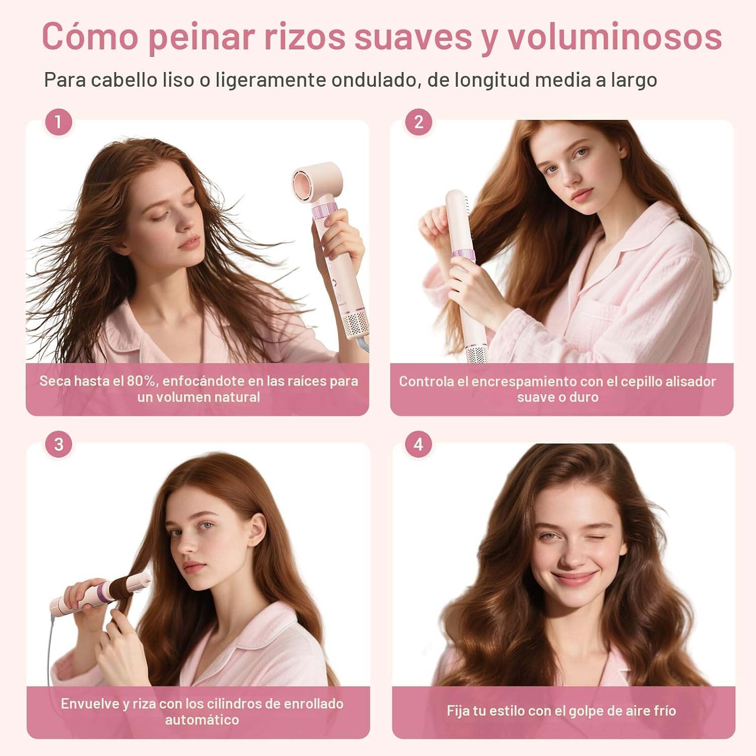 SweetCradle Estilizador de cabello 6 en 1, juego de cepillos secado...