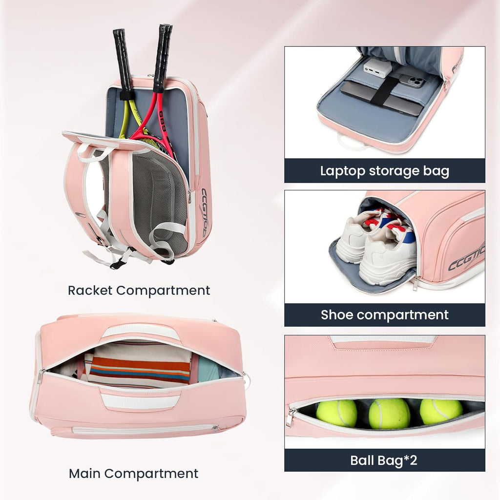 CCGTIOR Bolsa para Raqueta De Tenis Mochila Pickleball Padel con Co...