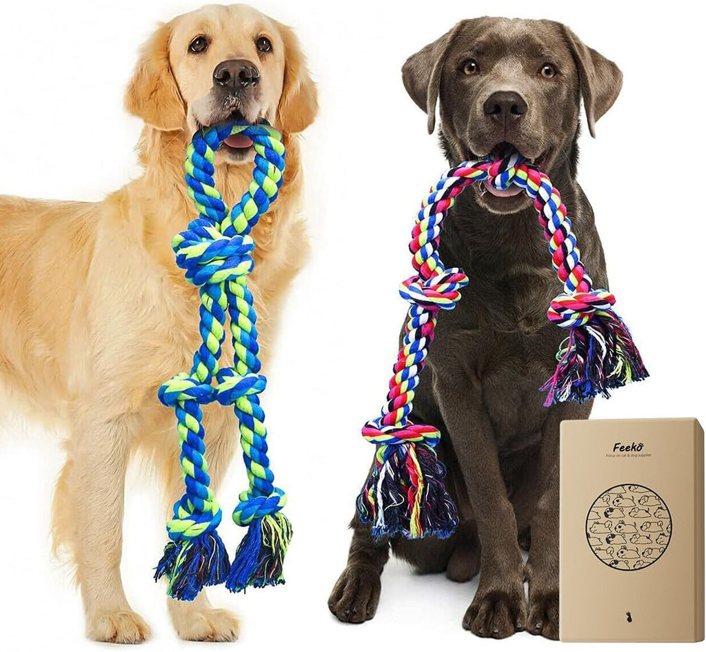 Feeko Juguetes de cuerda para perros resistentes para masticadores...