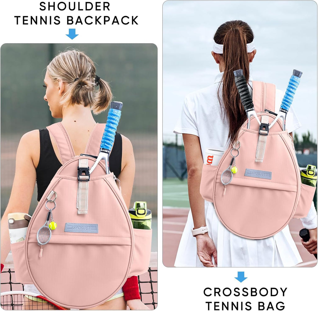 SPORJET Mochila de Tenis con Soporte para 2 Raquetas, Bolsa de Raqu...