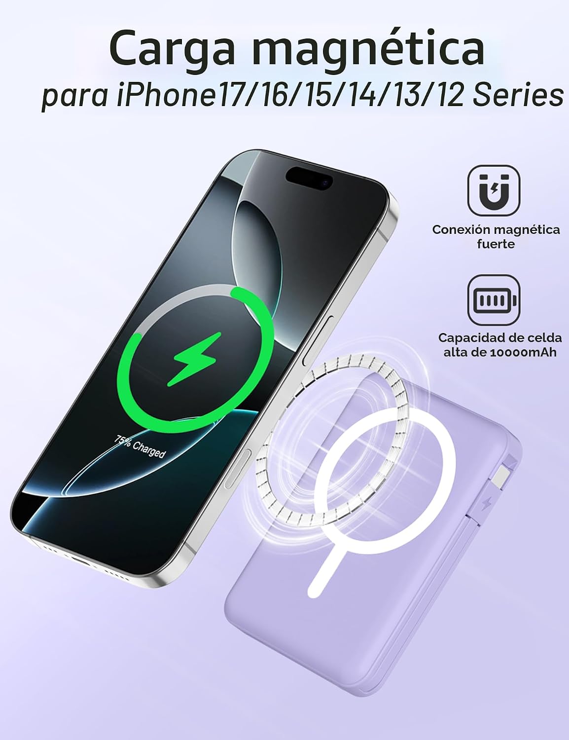 podoru para Paquete de Batería Magsafe, Banco de Energía Magnético...