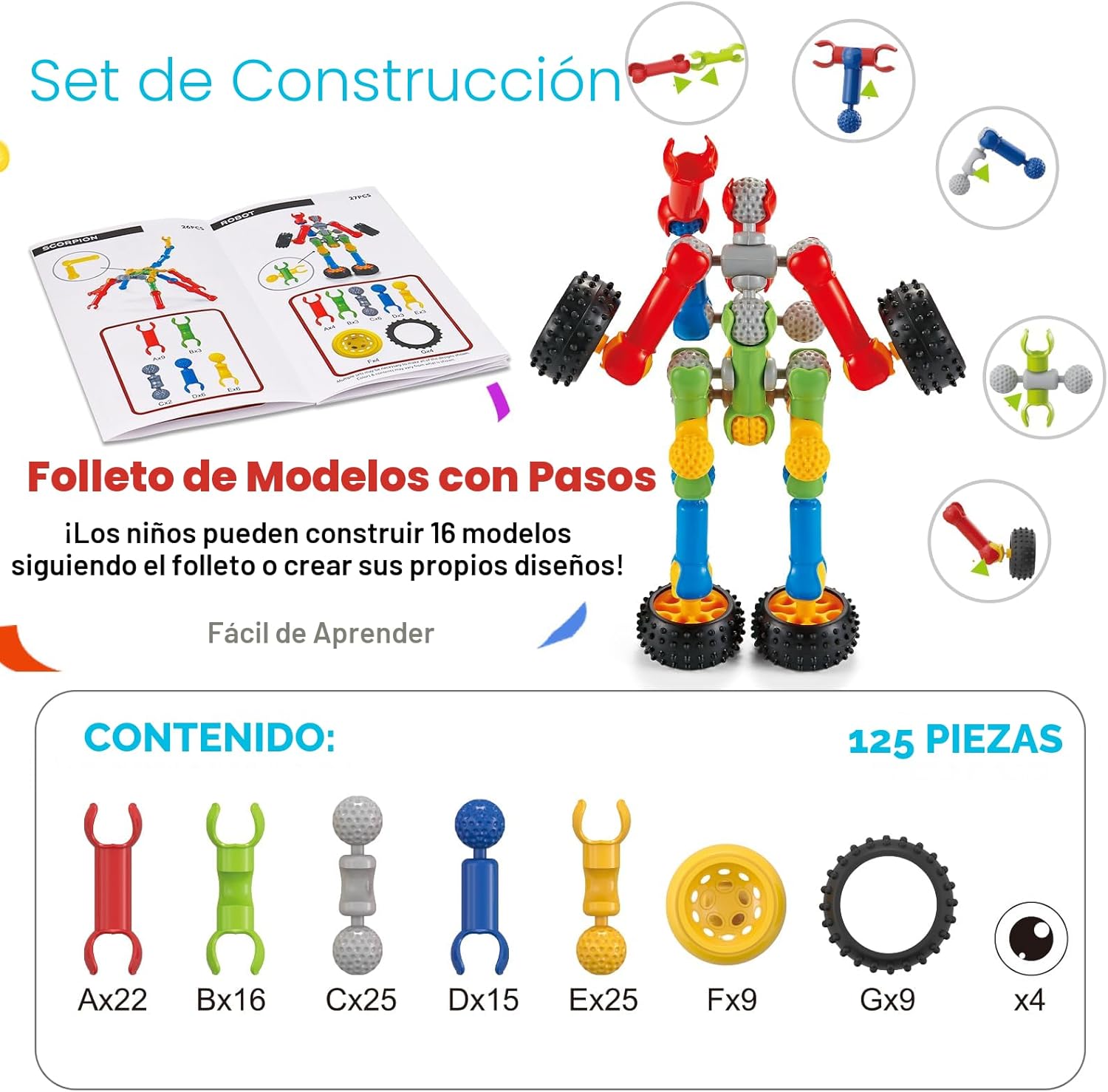Juguetes de construcción STEM para niños de 3, 4, 5, 6, 7, 8+ años,...