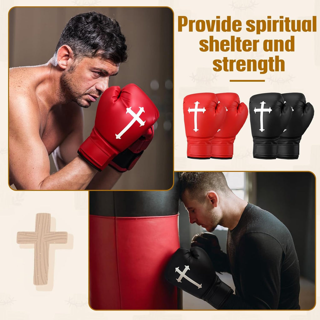 JolliLudo 2 pares de guantes de boxeo cristianos de 12 onzas para h...