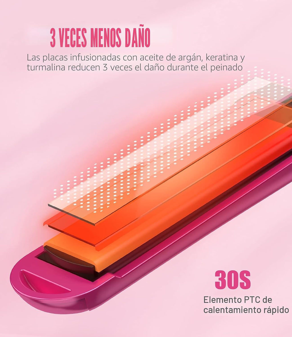 Terviiix Mini plancha plana, plancha de pelo de 1\/2 pulgada para b...