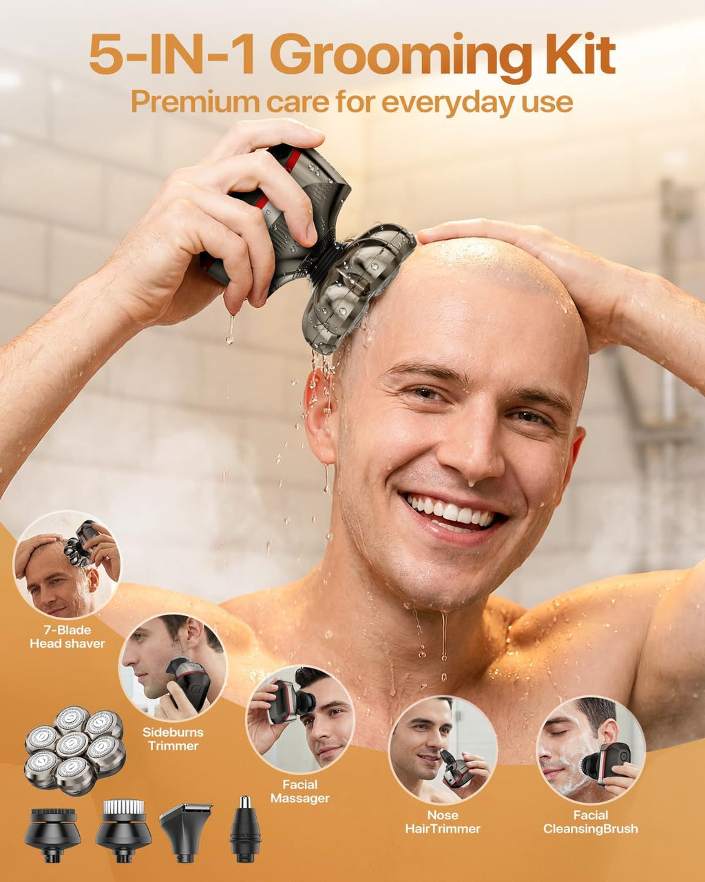 TEPOTZ Afeitadoras de cabeza para hombres calvos, afeitadora eléctr...