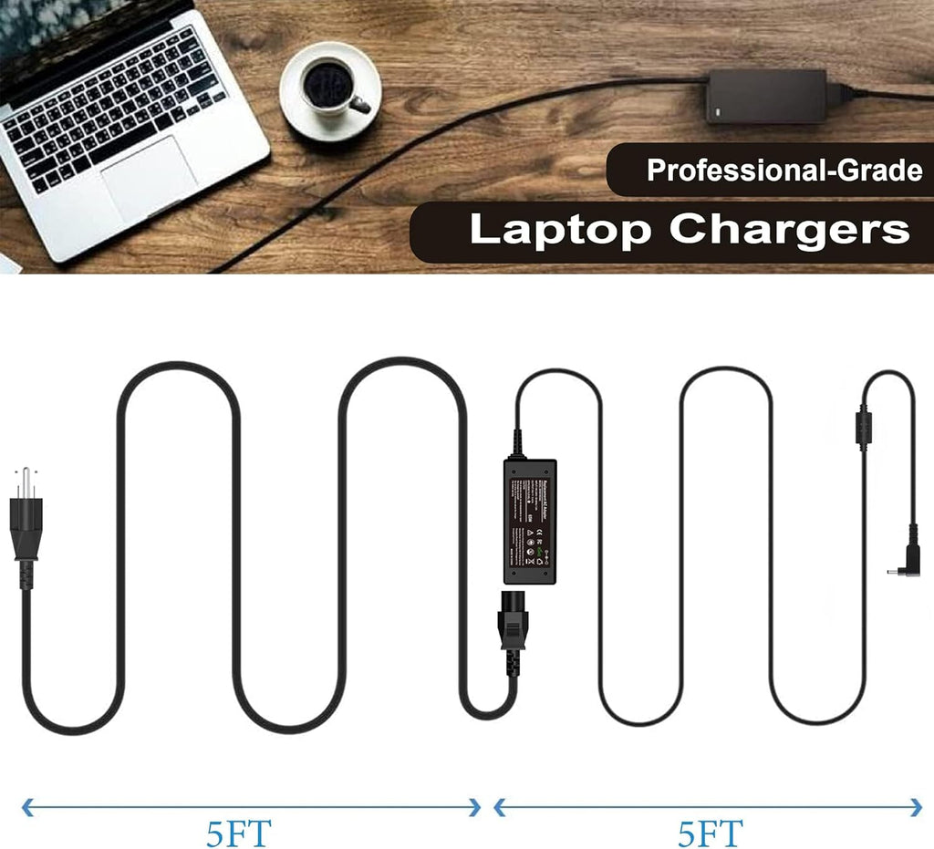 Adaptador de CA de 19V 3.42A 65W Cargador para portátil Acer Chrome...