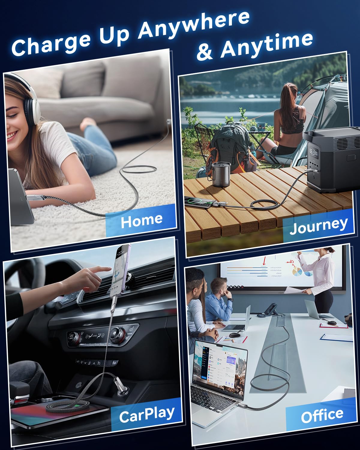 [Uno es suficiente] Compatible con cable USB C a Lightning 4 en 1,...