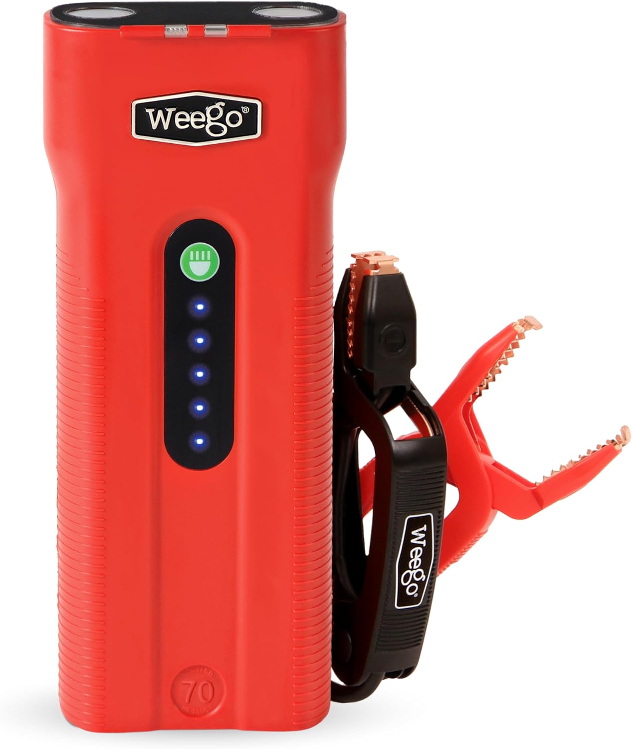 Weego 70: Arrancador de batería de litio de 2500A de 12V para autom...