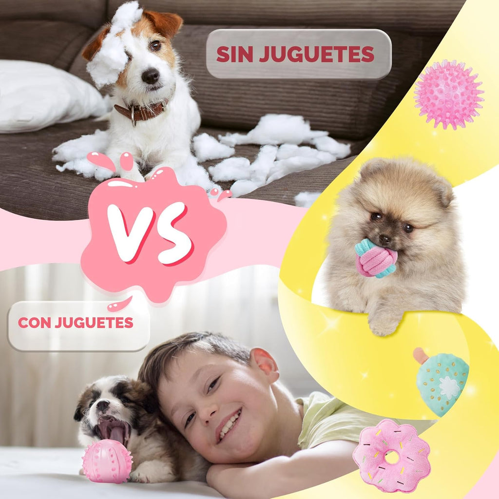 XIUGOAL Juguetes rosados para cachorros para aburrimiento, paquete...