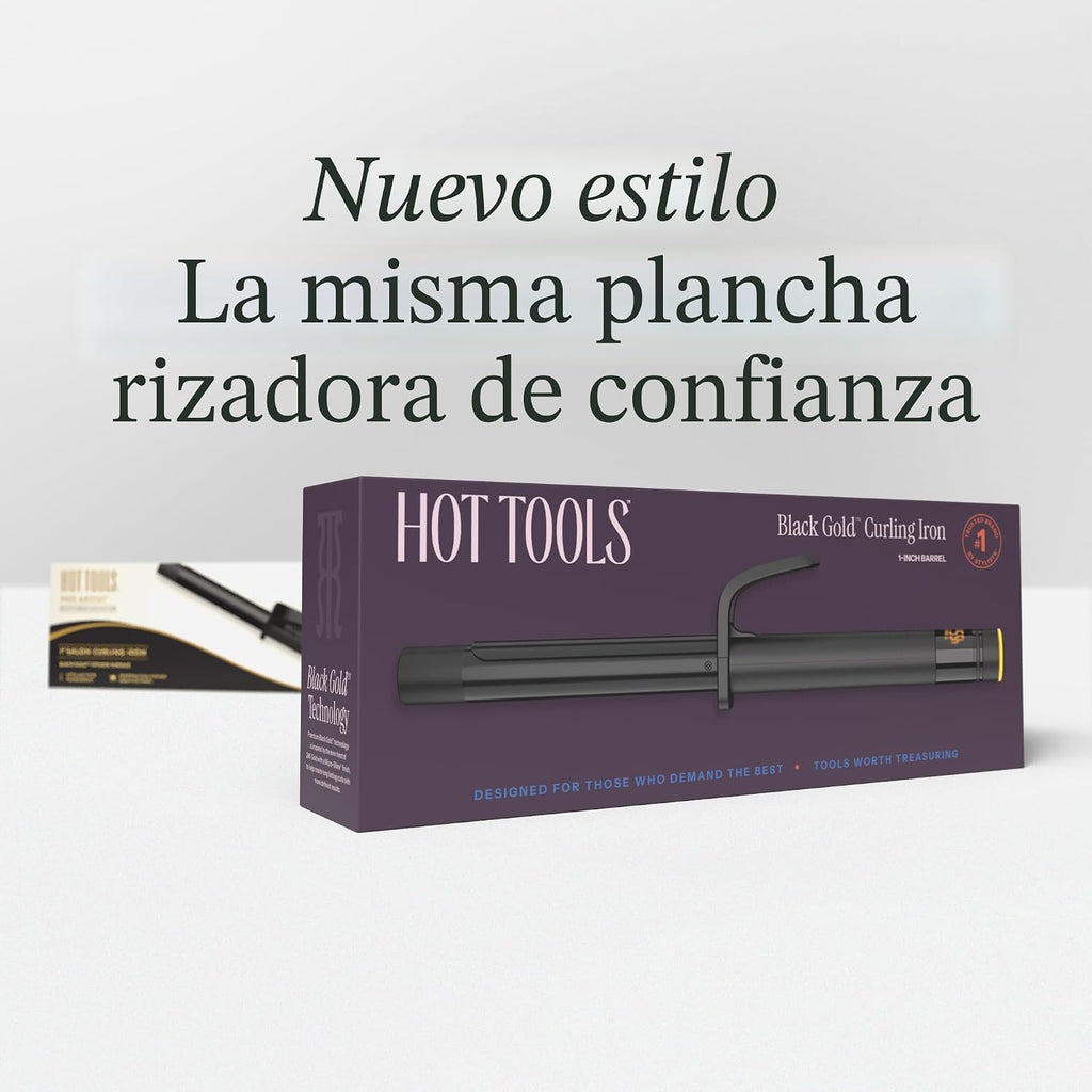Hot Tools Pro Artist - Rizadora Digital de Cabello Negro Dorado par...