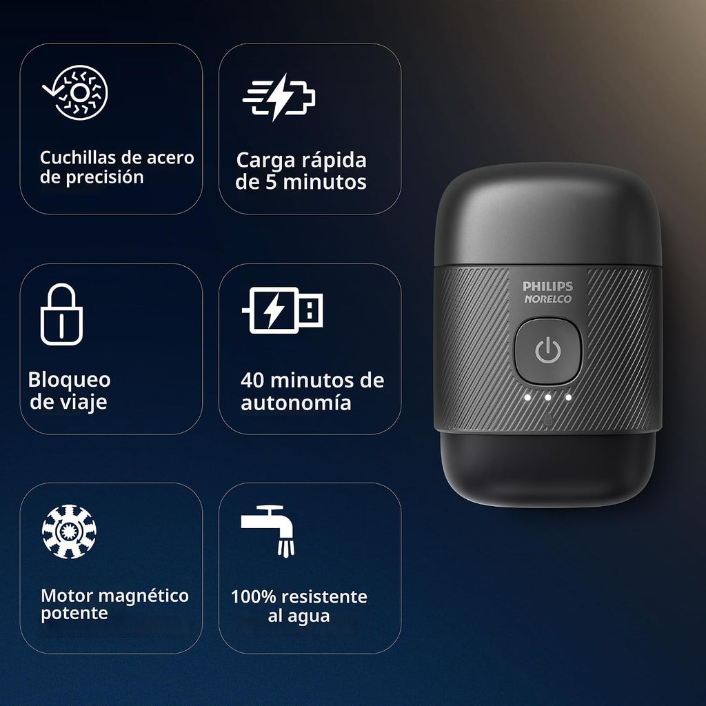 Philips Norelco Shaver Serie 500 - Afeitadora eléctrica compacta, s...