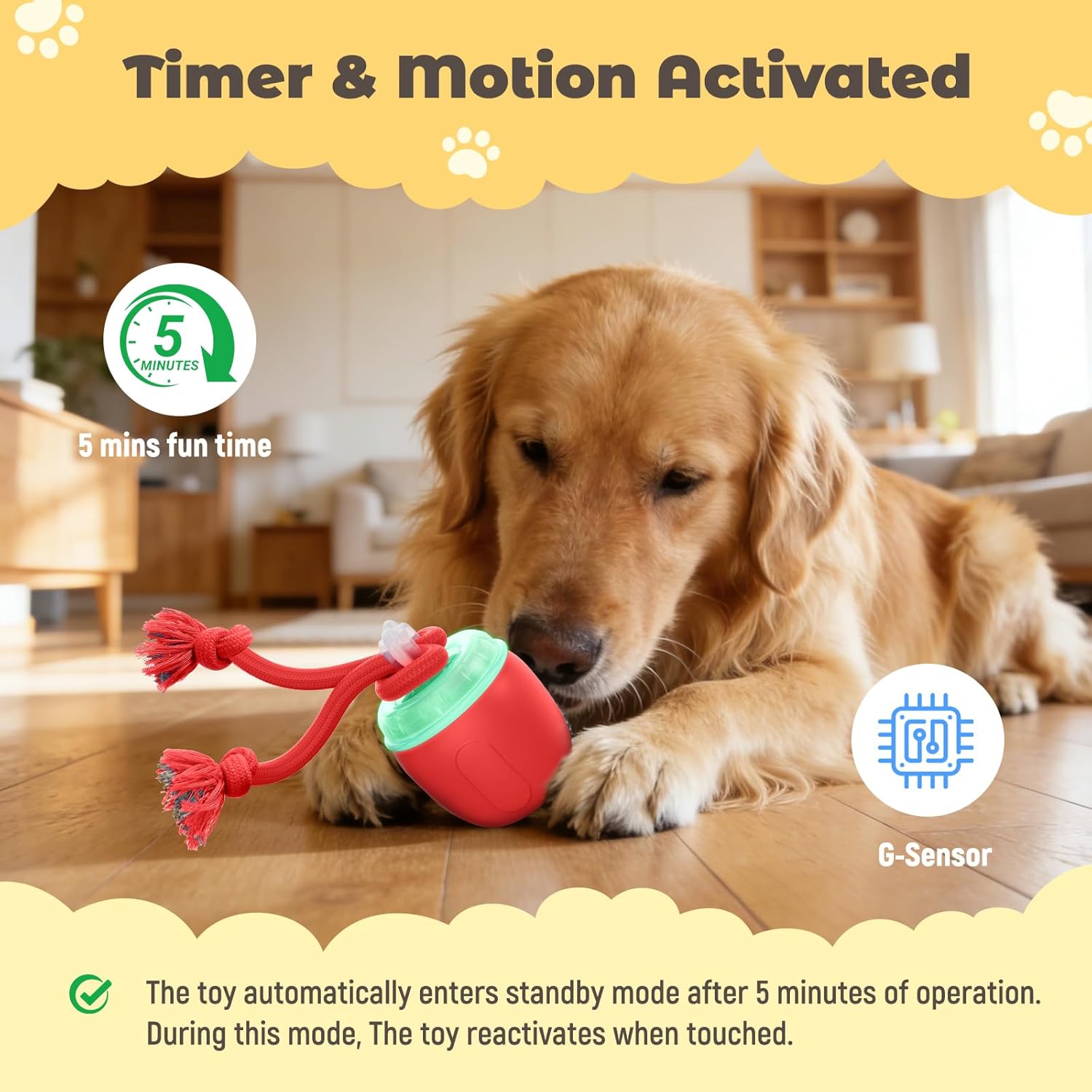 COPHCY Juguetes interactivos para perros, juguete automático para p...