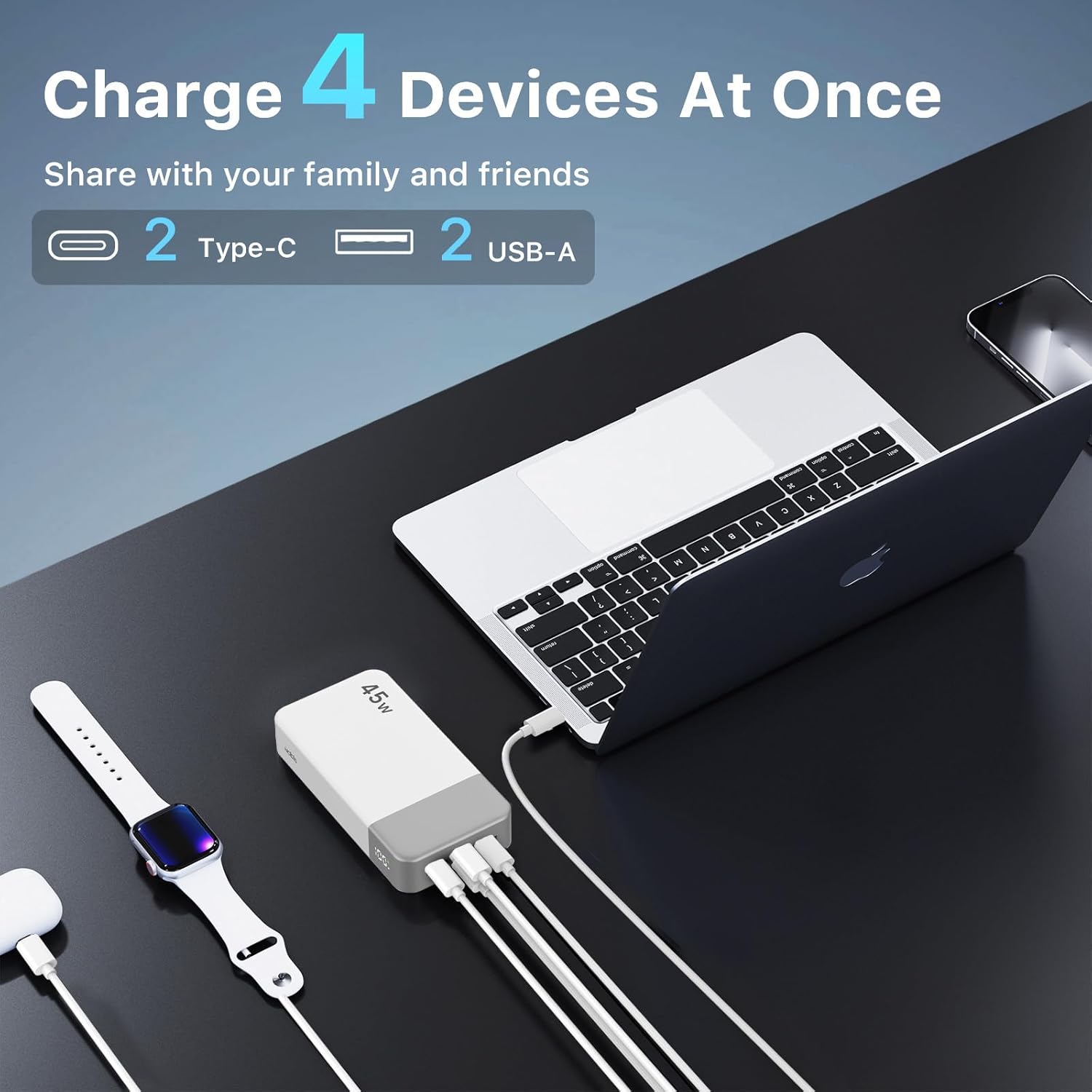 NOBIS Cargador portátil, banco de energía de 20000 mAh, banco de en...