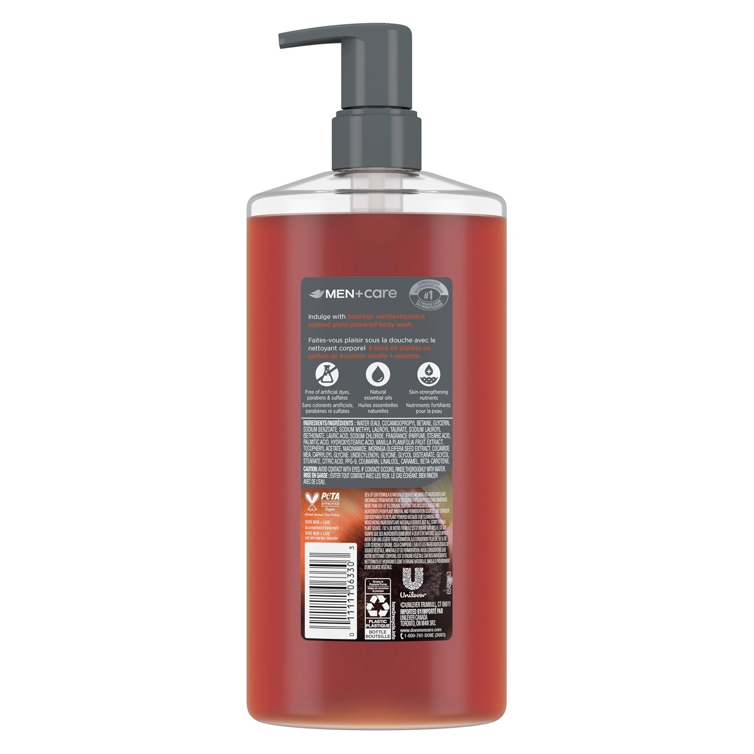 Dove Men Bourbon Vanilla + Hazelnut - Jabón corporal hidratante #1...