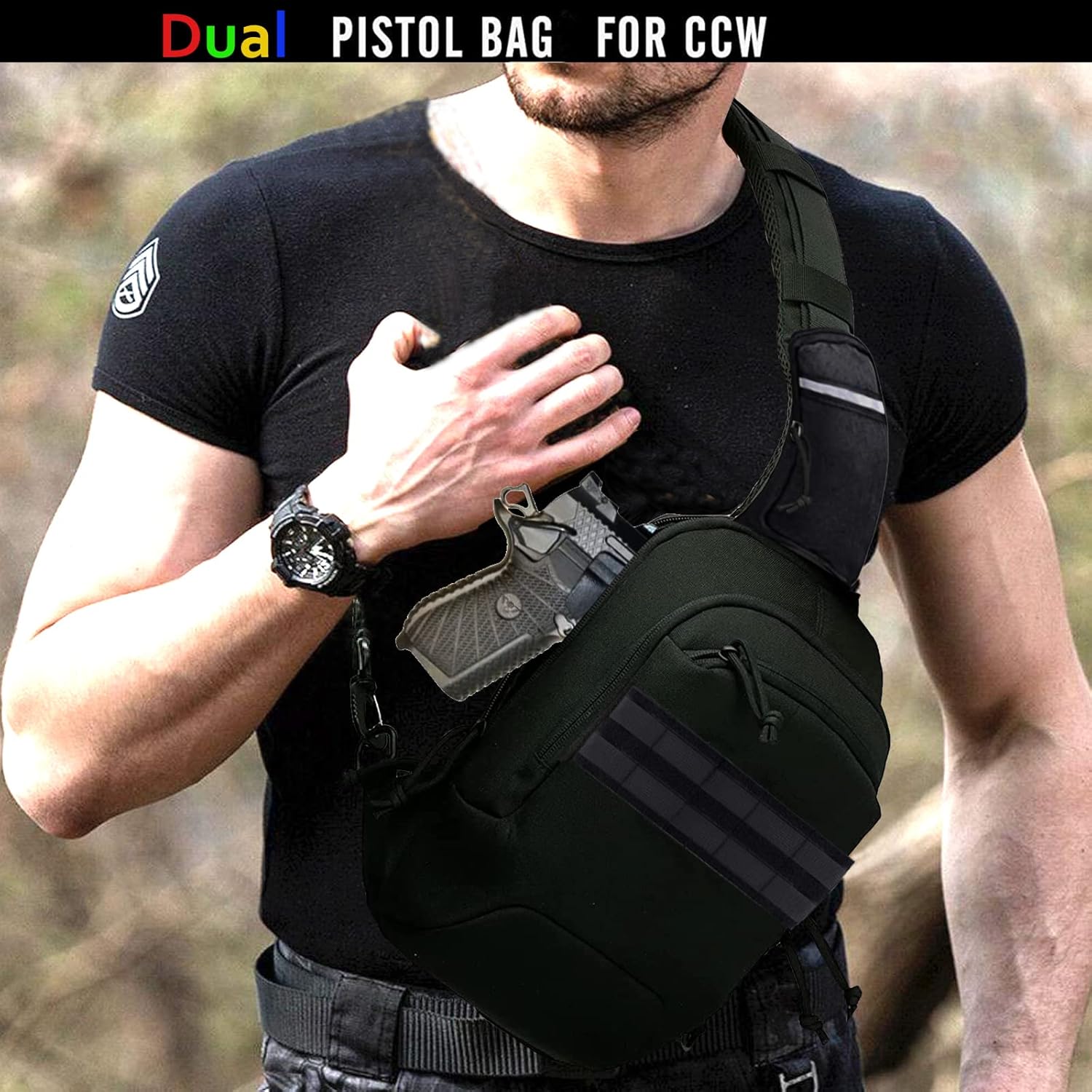 LarKoo Mochila táctica para el pecho de la honda EDC Mochila univer...