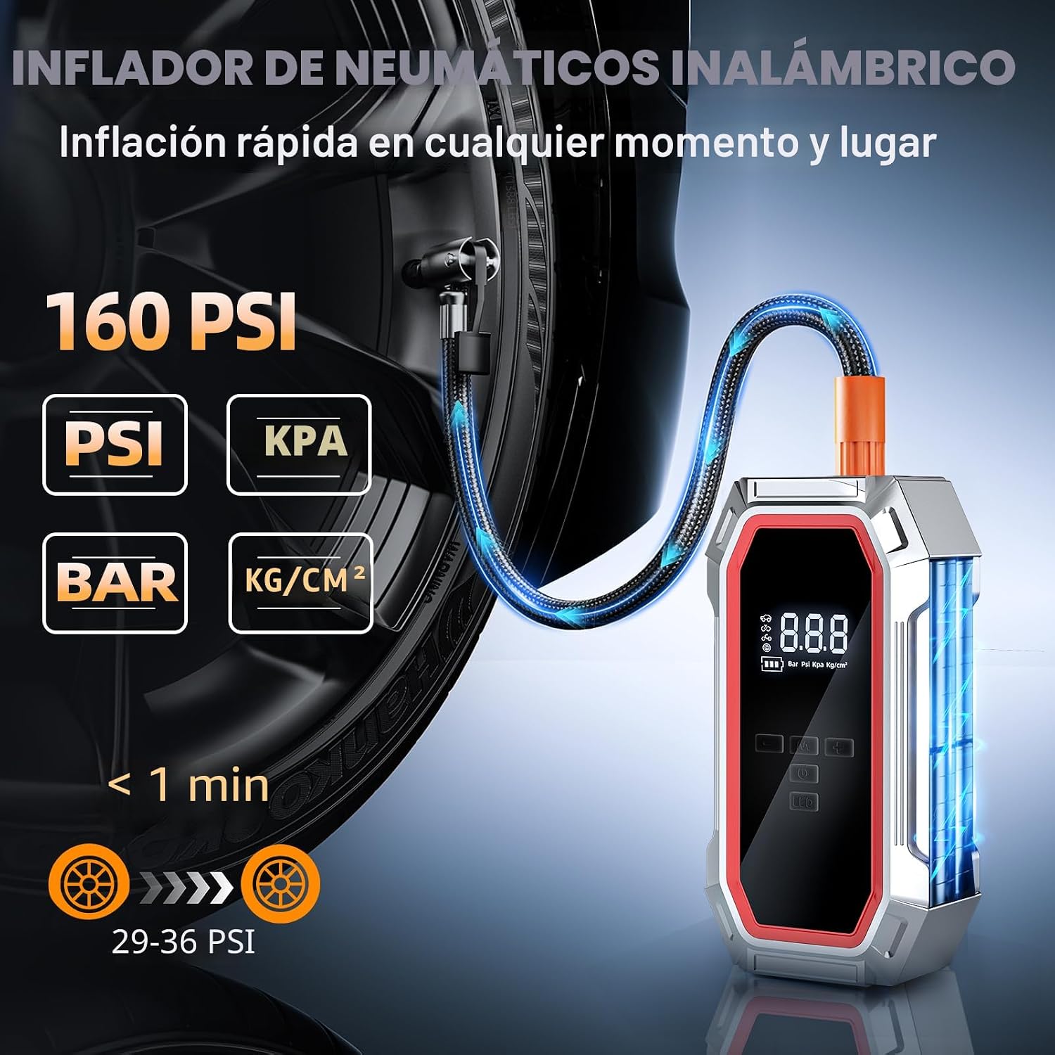 Arrancador con compresor de aire de 160 PSI para baterías de vehícu...