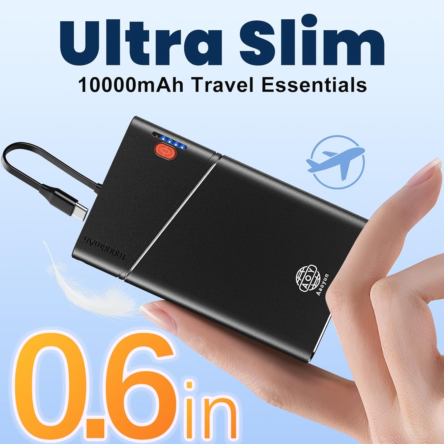 Aaoyun Cargador portátil Power Bank, 10000mAh 22.5W PD carga rápida...