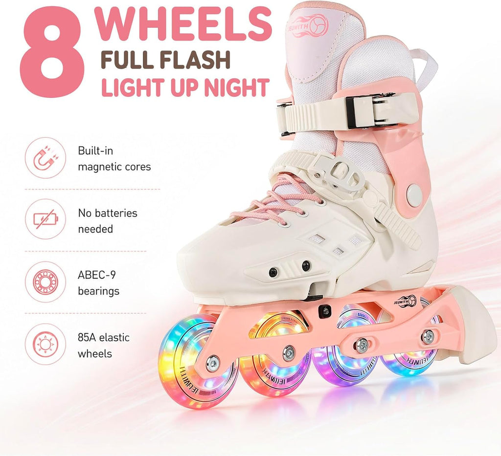 Patines en línea para niños, patines ajustables intermitentes, pati...