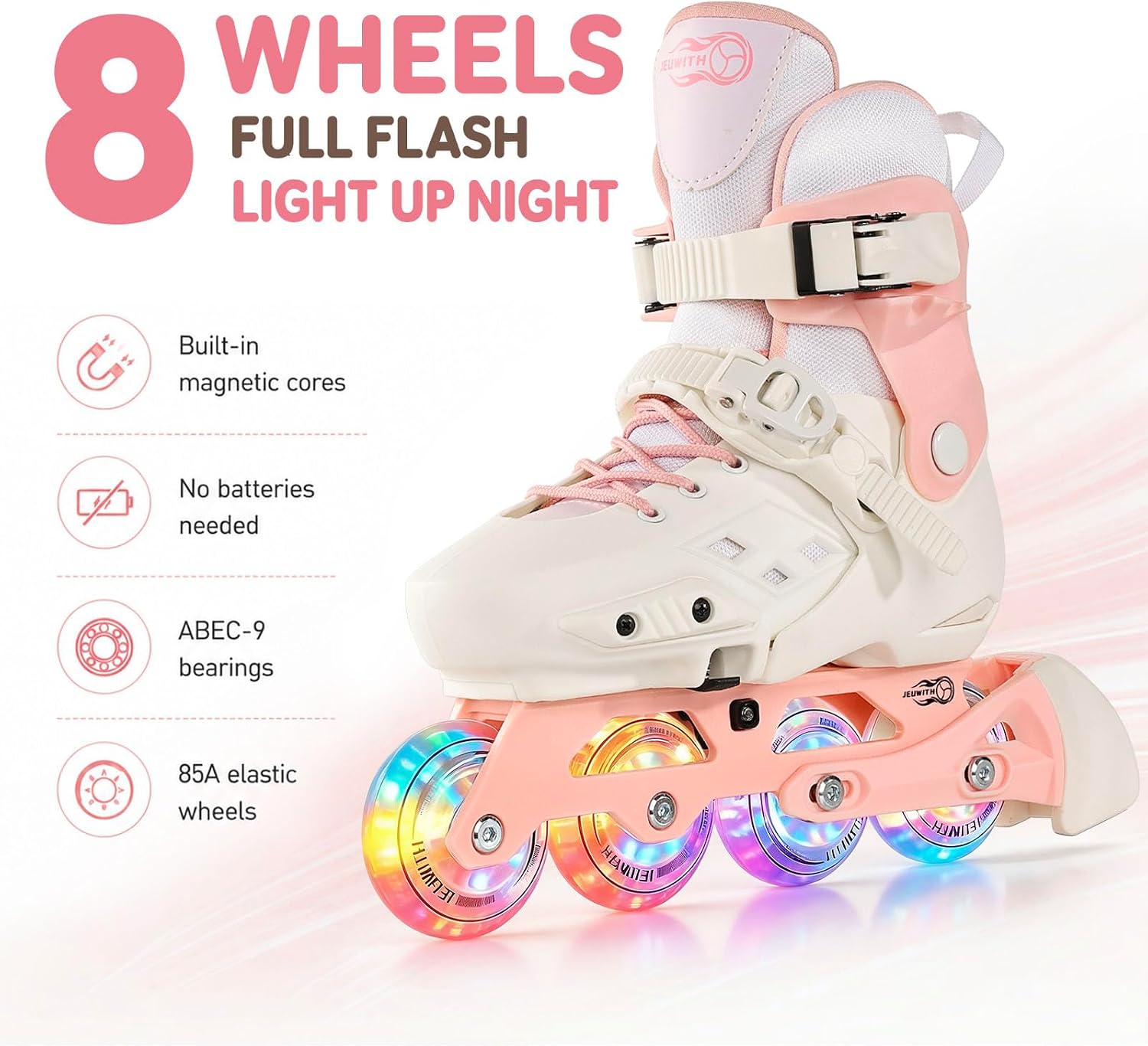 Patines en línea para niños, patines ajustables intermitentes, pati...