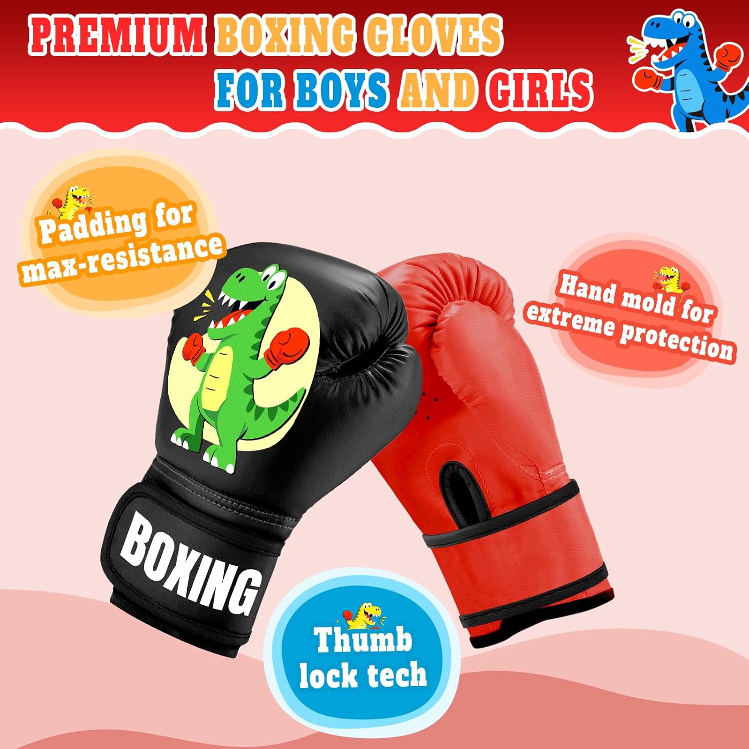 Guantes de boxeo para niños y niñas, guantes de entrenamiento de bo...