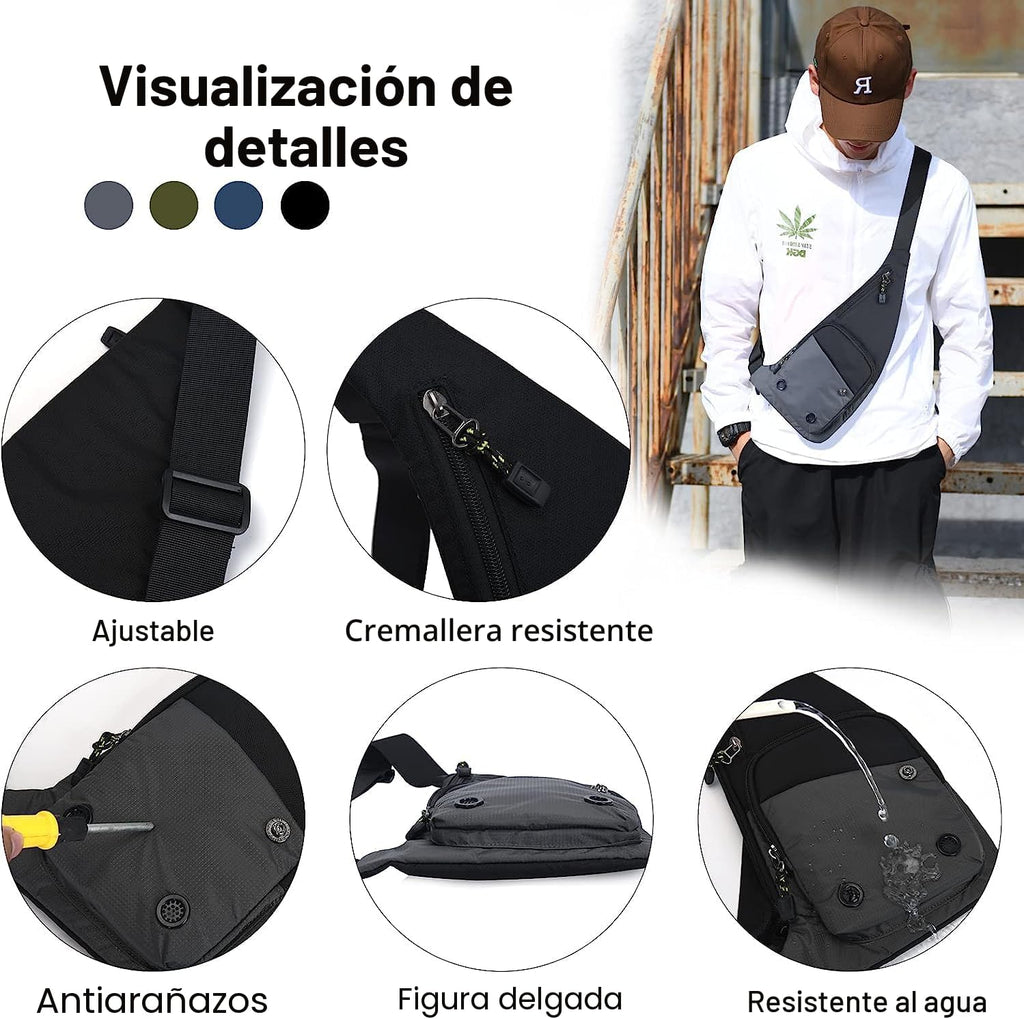 Peicees Bolso Bandolera Impermeable Bolsa Cruzada Para Hombres Moch...