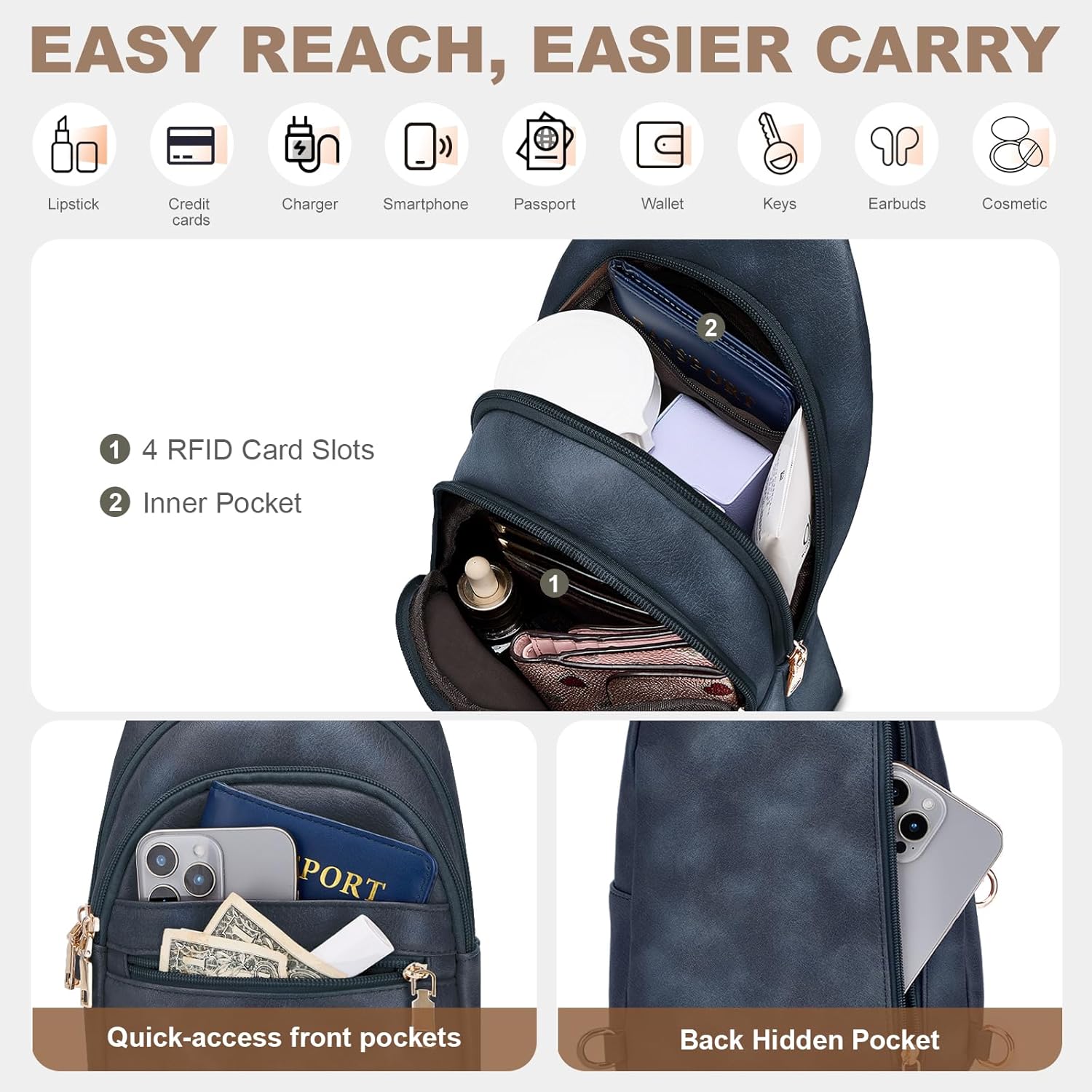SYTRAH - Bolsos cruzados antirrobo para mujer, bolso de bandolera c...