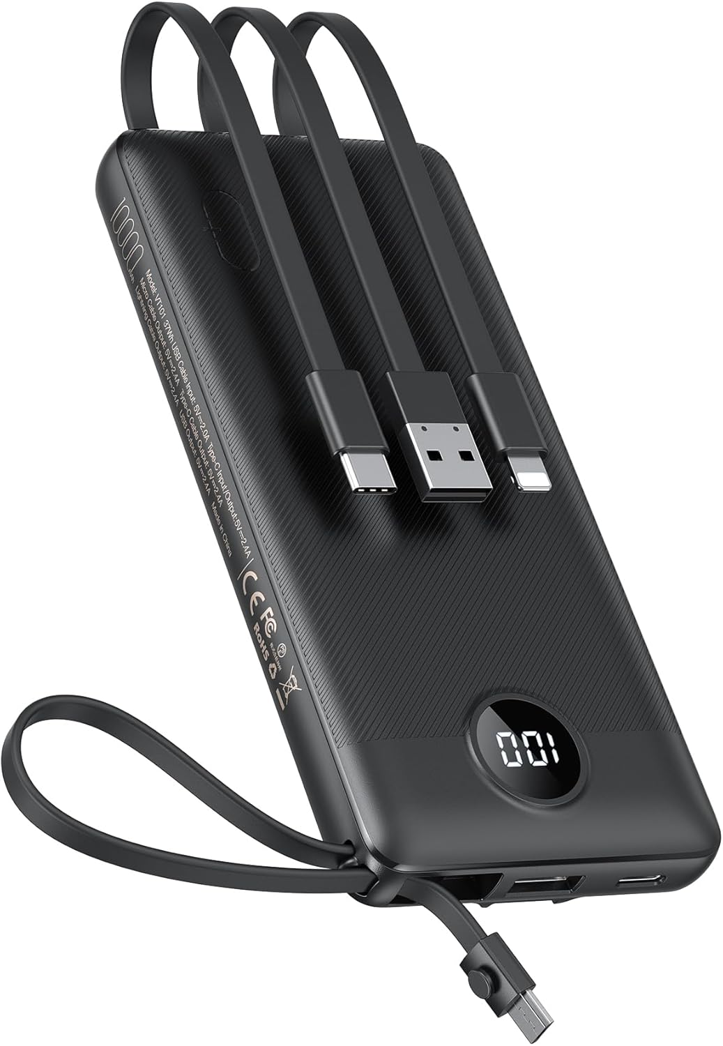 VEEKTOMX Cargador portátil con cables integrados, cargador de bater...