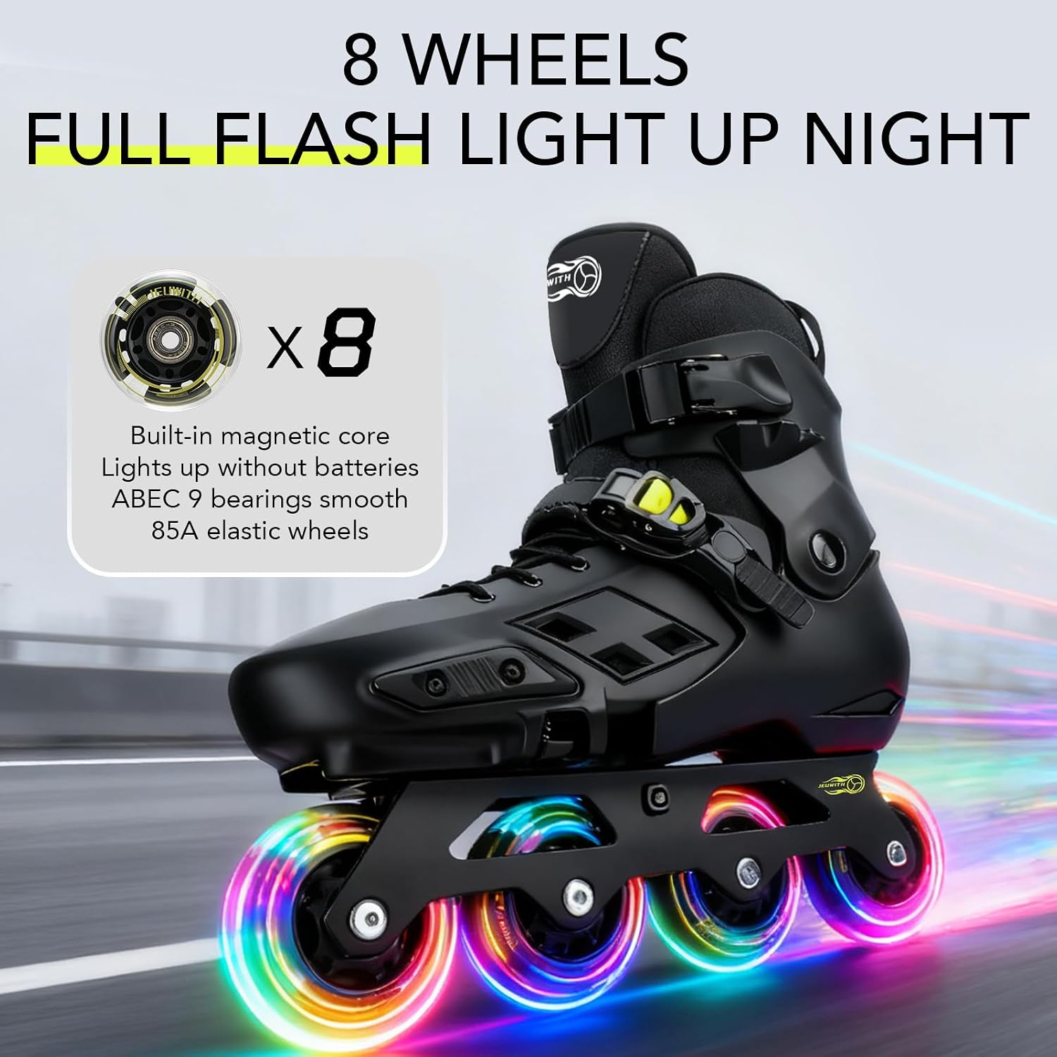 Patines en línea para niños, patines ajustables intermitentes, pati...