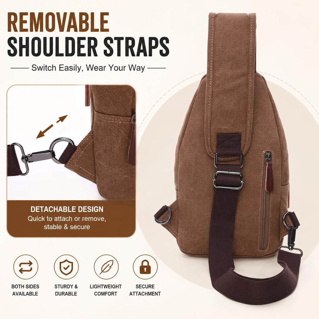 EDIWER Bolso bandolera de lona para hombre, bolso cruzado en el pec...