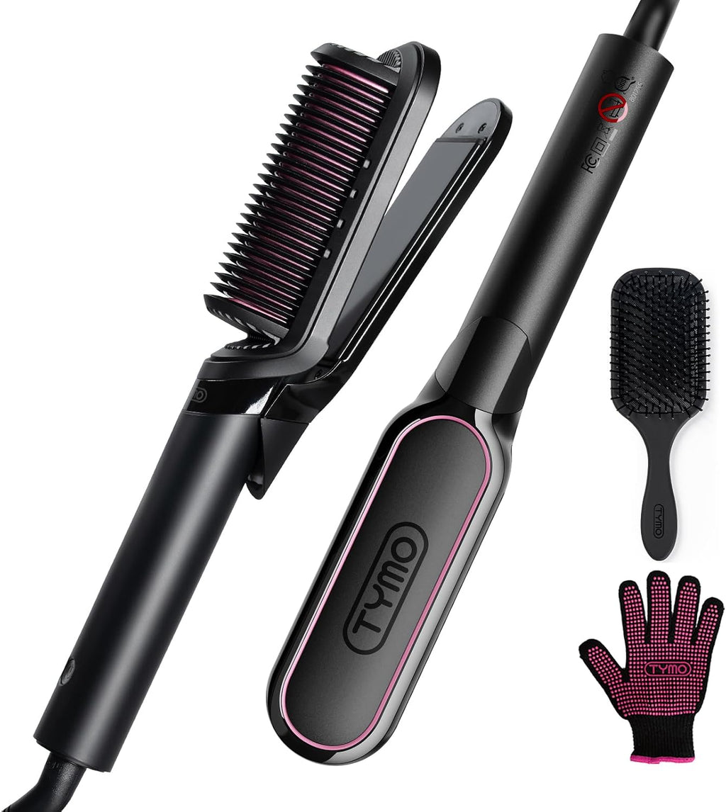 TYMO Cepillo Alisador de Pelo Plancha Plana 2 en 1, 200M Iones Alis...
