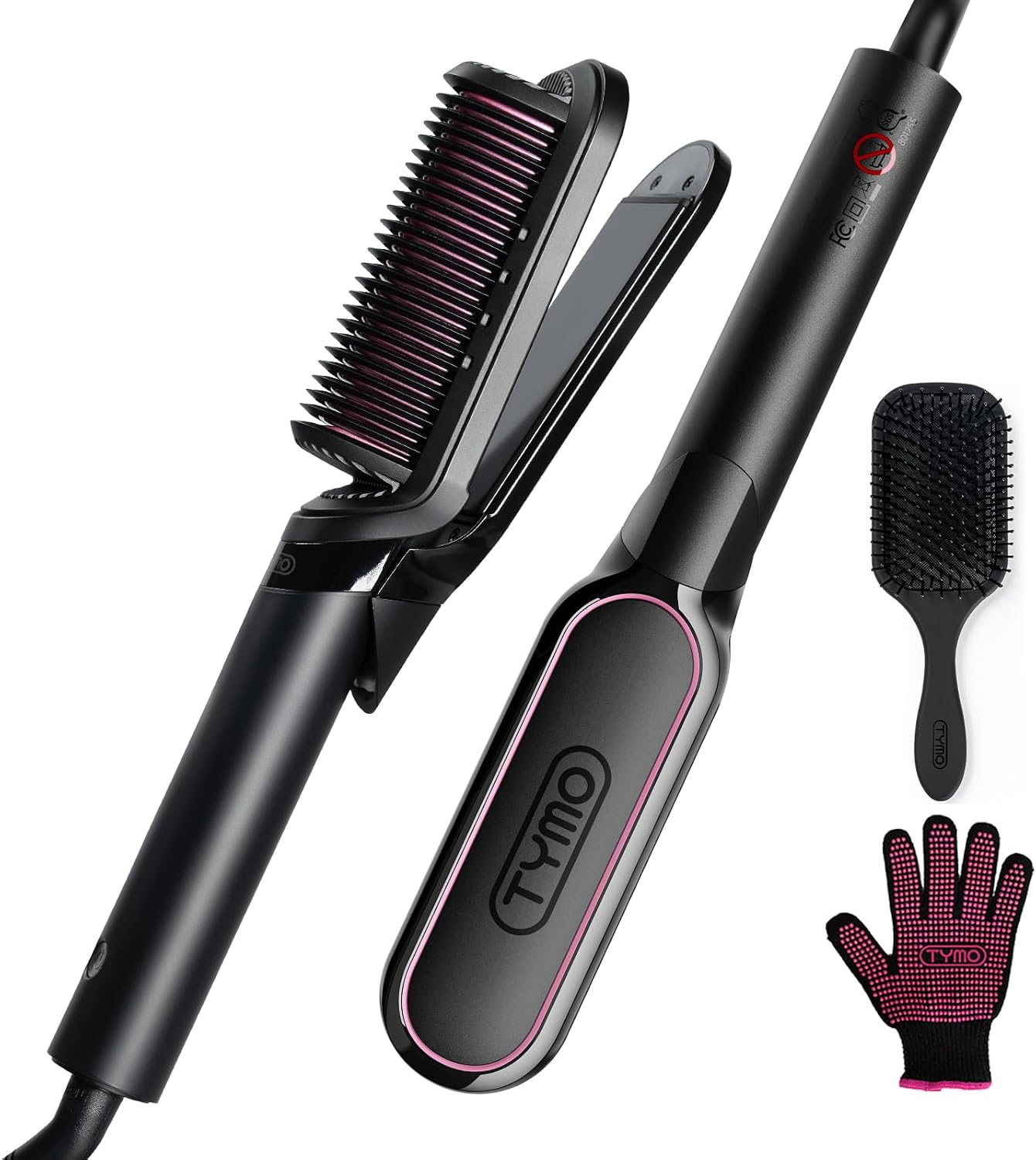 TYMO Cepillo Alisador de Pelo Plancha Plana 2 en 1, 200M Iones Alis...
