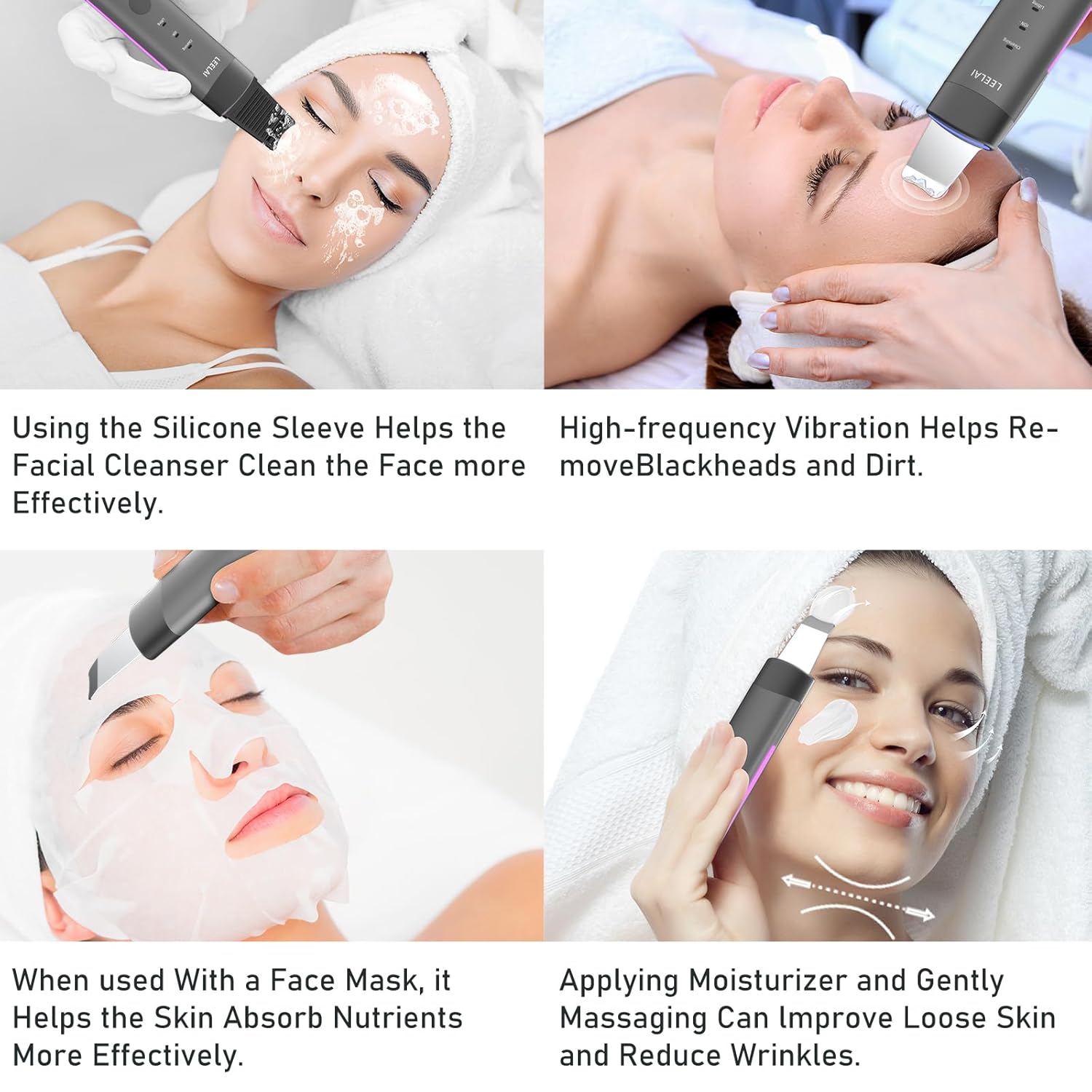 LEELAI Espátula facial, espátula para la piel, limpiador de poros,...