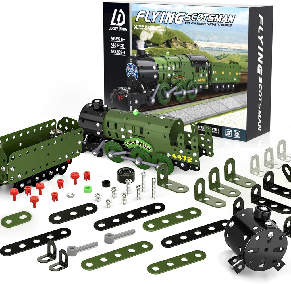 Lucky Doug STEM Building Projects - Juego de tren modelo de juguete...