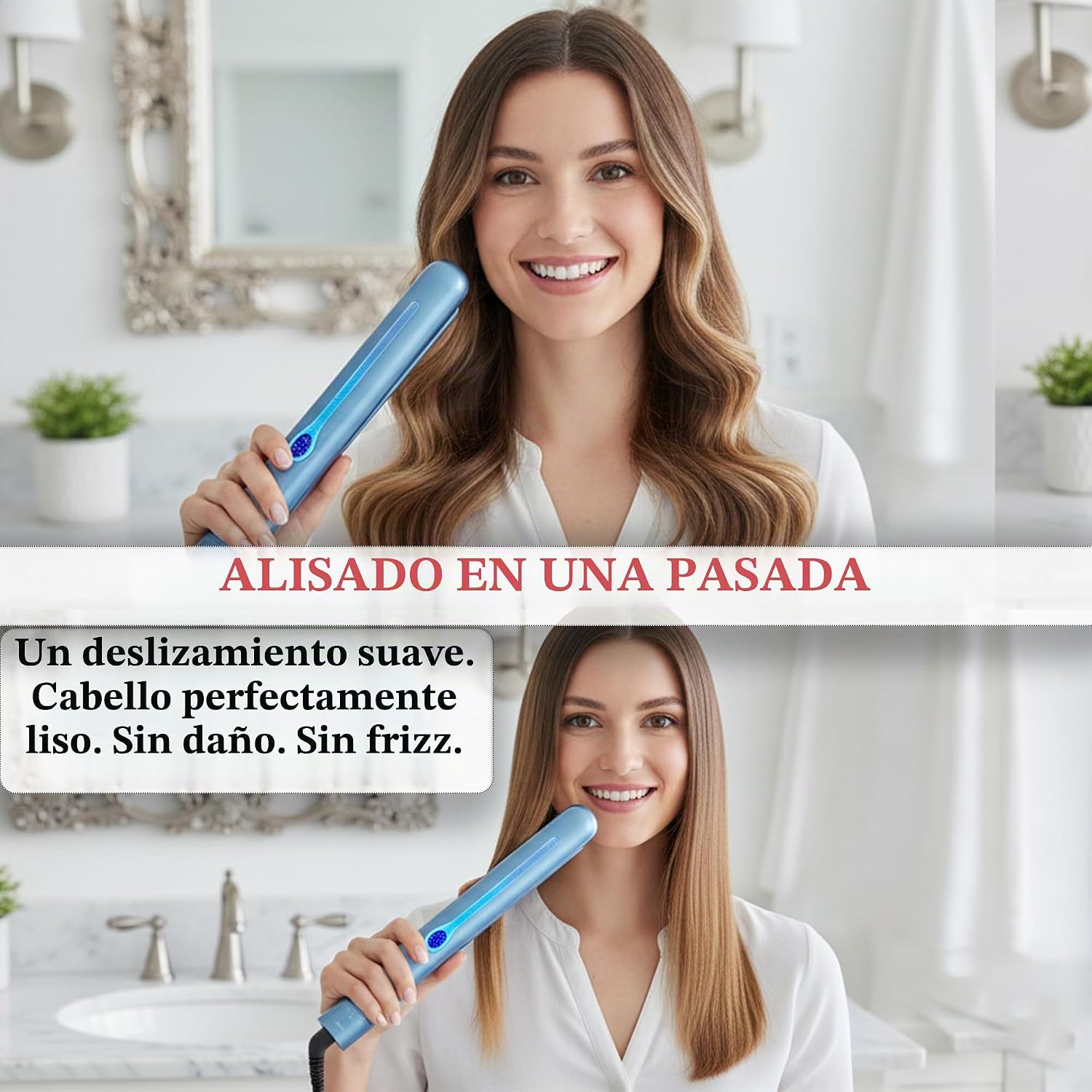 NITION Nano Titanium Alisador de pelo de 1 pulgada Placa de calenta...