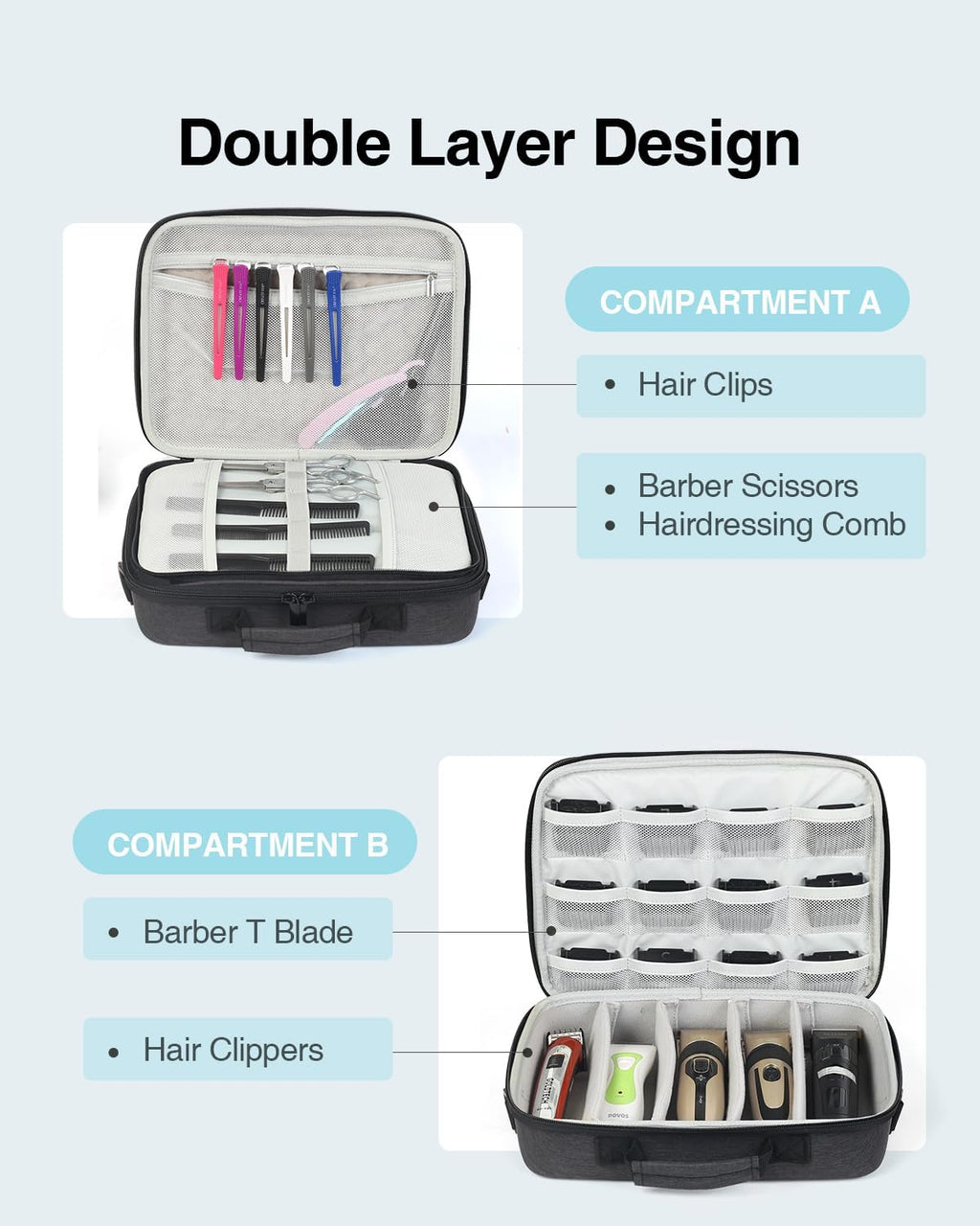 Luxtude Estuche Grande para Peluquero, Bolsas para Cortaúñas y Sumi...