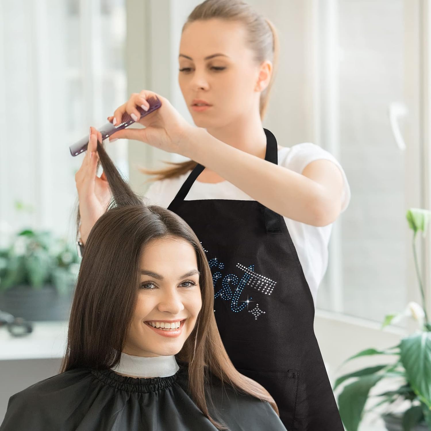 Coume 2 Piezas Delantal de Estilista de Cabello Delantal de Salón c...