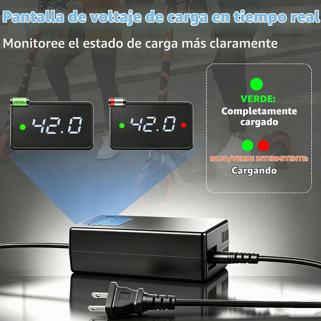 Cargador de batería de 42V 2A para baterías de litio 10S 36V | DC 5...