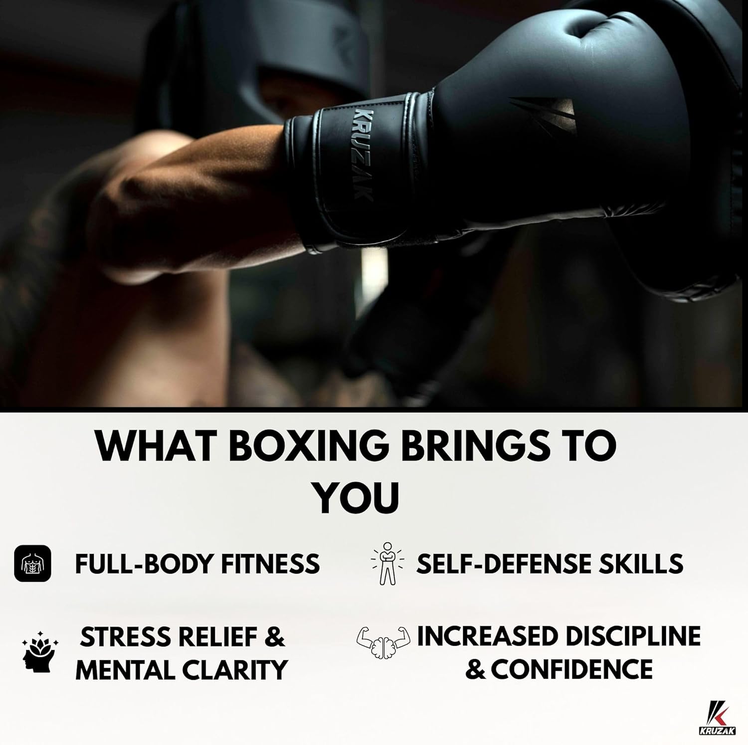 KRUZAK - Guantes de boxeo para hombres y mujeres, ideales para kick...