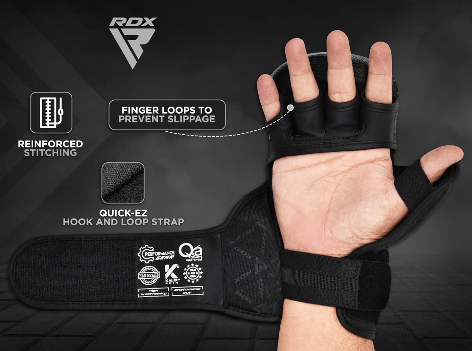 RDX IMMAF - Guantes de agarre de sparring aprobados, diseño híbrido...