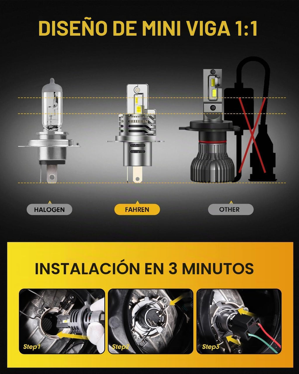Termitor Bombillas H4\/9003, bombillas 9003\/HB2 de brillo extremo...