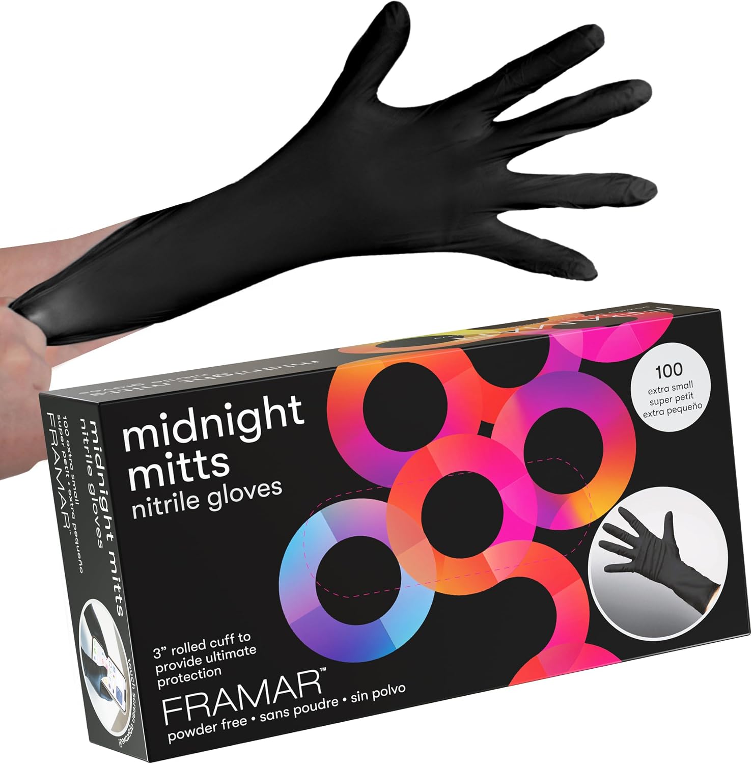 FRAMAR Guantes negros desechables sin látex \u2013 Guantes de nitri...